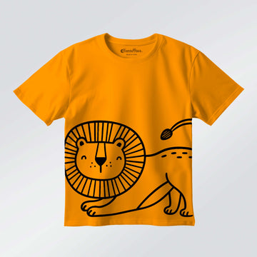 Orange Idea 100% Cotton Baby T‑Shirt – Playful Lion Print (Premium Bio‑Wash)