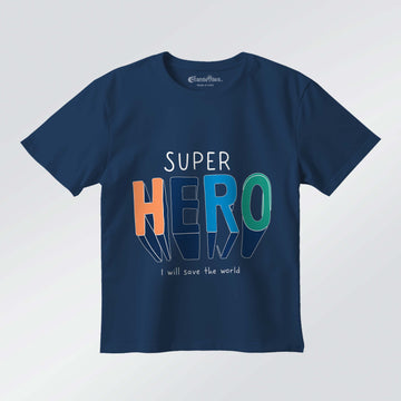 Super Hero – Boys Half Sleeve T-Shirt (Navy)