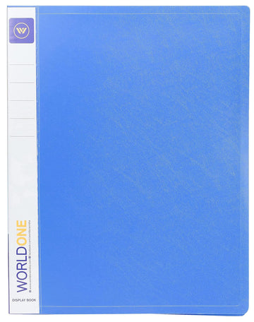 Worldone Display Book File for Documents | 0.8 mm virgin PP Sheet | 40 Bound Top Loading Plastic Binder Sleeves | Folder for Individuals, School & Offices