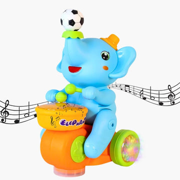 Elephant Musical Toys, Beating Drum Blow Ball Walking Toy, Baby Sensory, Gifts for 1 2 3 Year Old Boy Girls