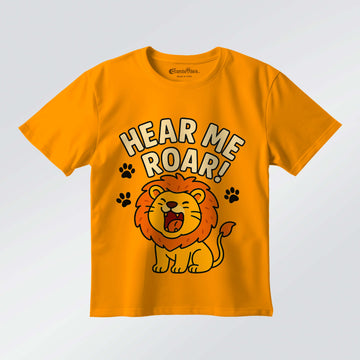 Hear Me Roar – Boys Half Sleeve T-Shirt (Orange)