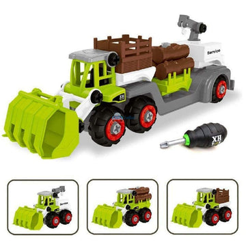 Farm Truck Construction Set, Building Vehicle Play Set with Screwdriver, Toy for Kids