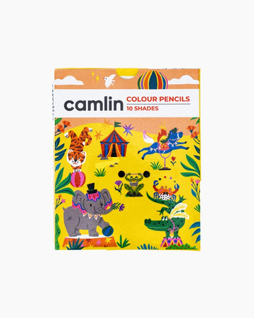 Camlin Colour Pencils Assorted pack of 10 shades, Half size