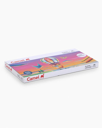 Camel Plastic Crayons Assorted pack of 28 shades, Hexagonal
