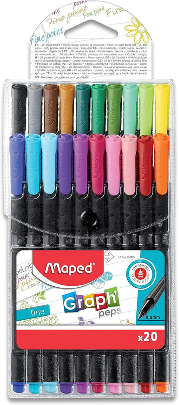 MAPED Graph PEPS FINELINER, Assorted Wallet 20