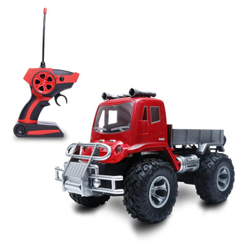 Wonder Cargo Truck Off Roader Rechargeable Remote Control Car | 4x4 Cargo Monster Truck | LED Lights | Lithium Battery | C-Type Charging | Remote Control Car for Kids | RC Monster Truck- Red