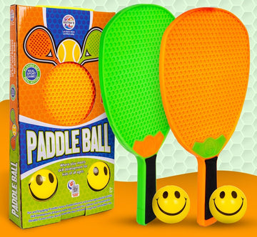 Paddle Ball Classic Outdoor Game with 2 Racquets & 2 Soft Balls for Kids 3+ Years