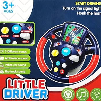 Kids Plastic Toy Steering Wheel with Music Light for Co-Pilot Simulation Driving Game for Children