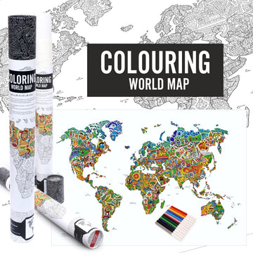 Colouring Maps | Educational & Fun Family Time Activity | Geography Learning | Stress Busters | Gifts for Travelers | For Kids and Adults (World)