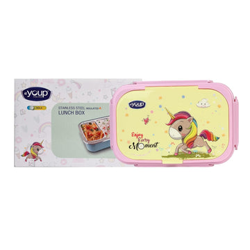 YOUP Insulated Unicorn Theme Kids Lunch Box with Fork & Spoon XOLO