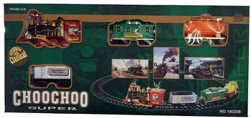ChooChoo Toy Train Emits Real Smoke with Light and Sound Track Set for Kids | Battery Operated Choo Choo Classical Toy Train Set