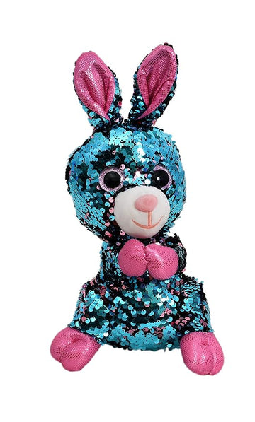 Soft Toy Blue Sequin Bunny