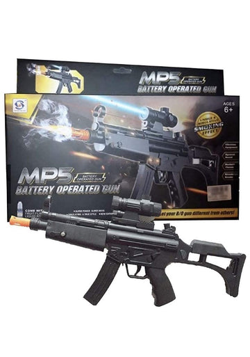 MP5 Toy Gun with Wonderful Smoke Effect, Ultrasonic Laser Light and Powerful Vibration Colorful Light Effects and Sound, Multicolor