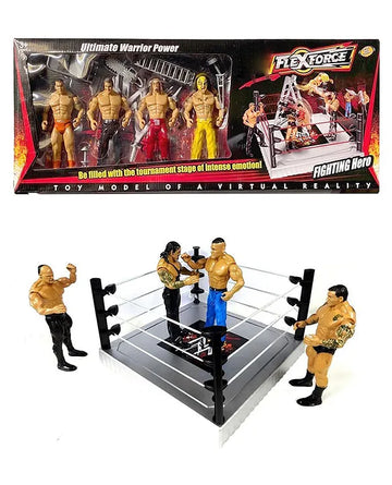 Wrestlemania Heroes Set of 4 Action Figures Collectible Models with Weapons Wrestling Heros color design may vary