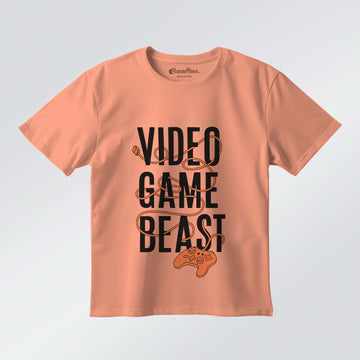Video Game Beast – Boys Half Sleeve T-Shirt (Peach)