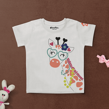 Cute Giraffe Print T-shirt For Girls