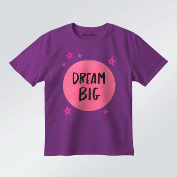 Dream Big – Girls Half Sleeve T-Shirt (Purple)