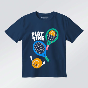 Play Time Tennis – Boys Half Sleeve T-Shirt (Navy)