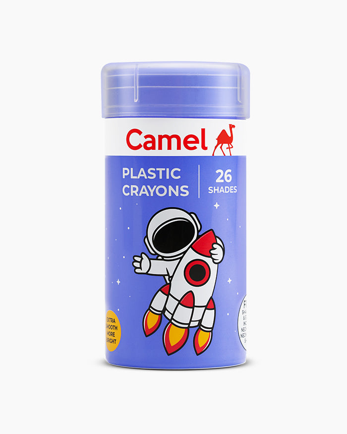 Camel  Plastic  Crayons  Assorted  tin  pack  of  26  shades,  Hexagonal