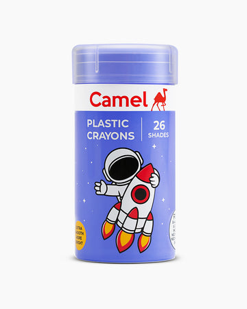 Camel  Plastic  Crayons  Assorted  tin  pack  of  26  shades,  Hexagonal