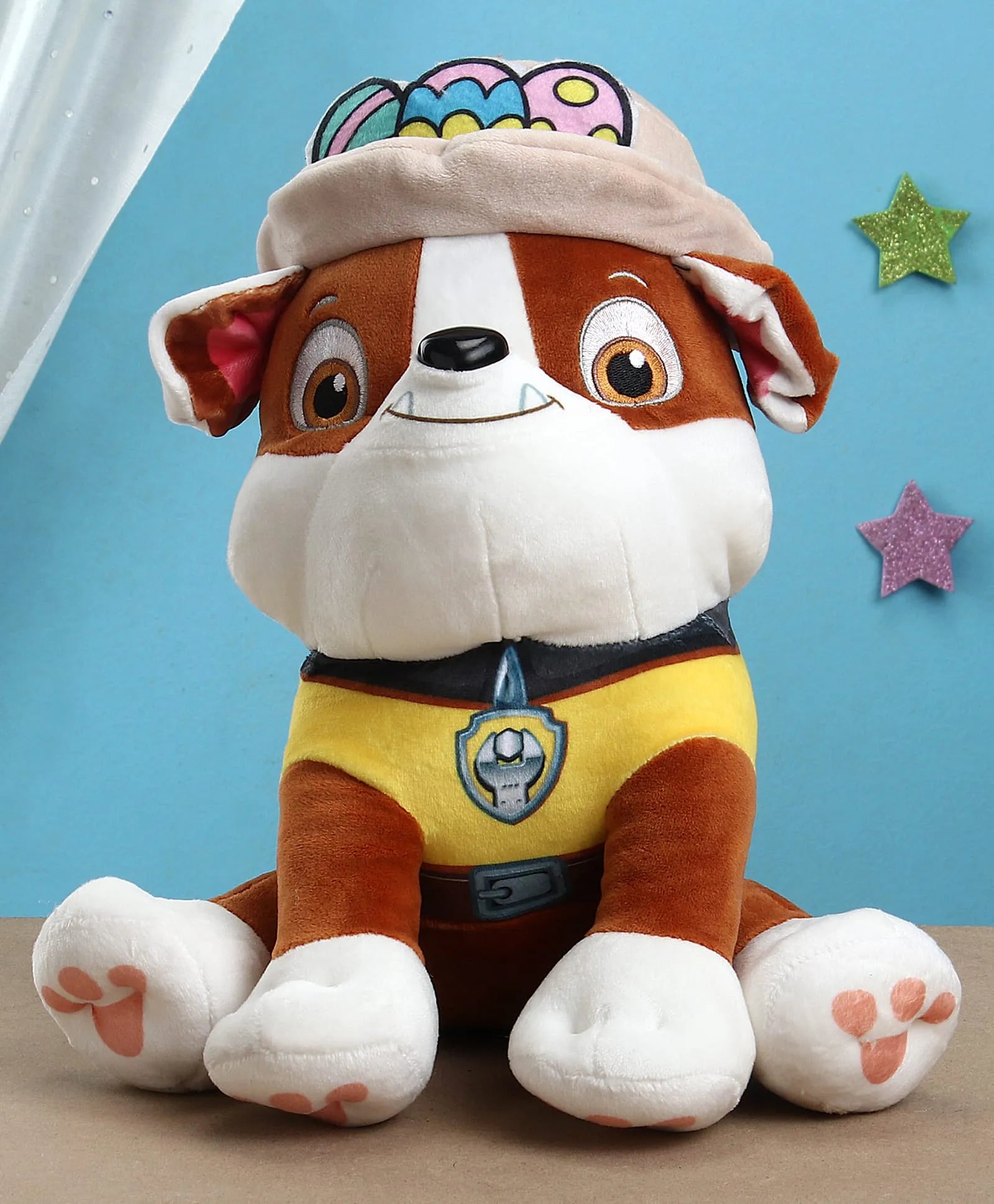 Kids Paw Patrol Rubble With Hat 25cm