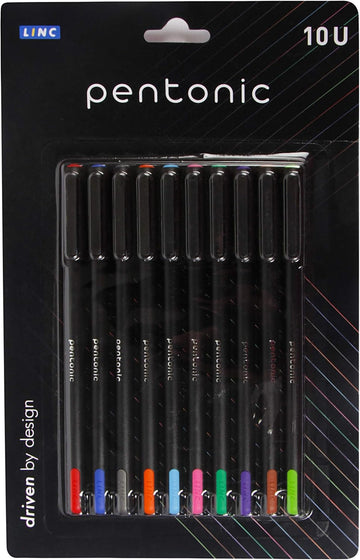 Linc Pentonic Ball Point Pen (Assorted Colour, Pack of 10)