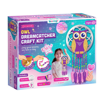 DIY Owl Dreamcatcher: DIY Dream Catcher with 2 Foam & 14 Foil Stickers, 7 Foil Sheets, 120 Beads,String & Guide | STEM Craft Kit | Fun Birthday Gift for Kids 4+