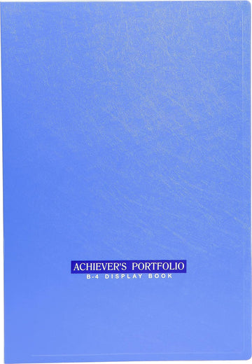 Worldone Achiever Portfolio Display Book Folder for Documents with 20 Bound Fixed Top Loading Plastic Sleeves, made in 1mm Virgin PP for Offices, Size B4, Set of 1