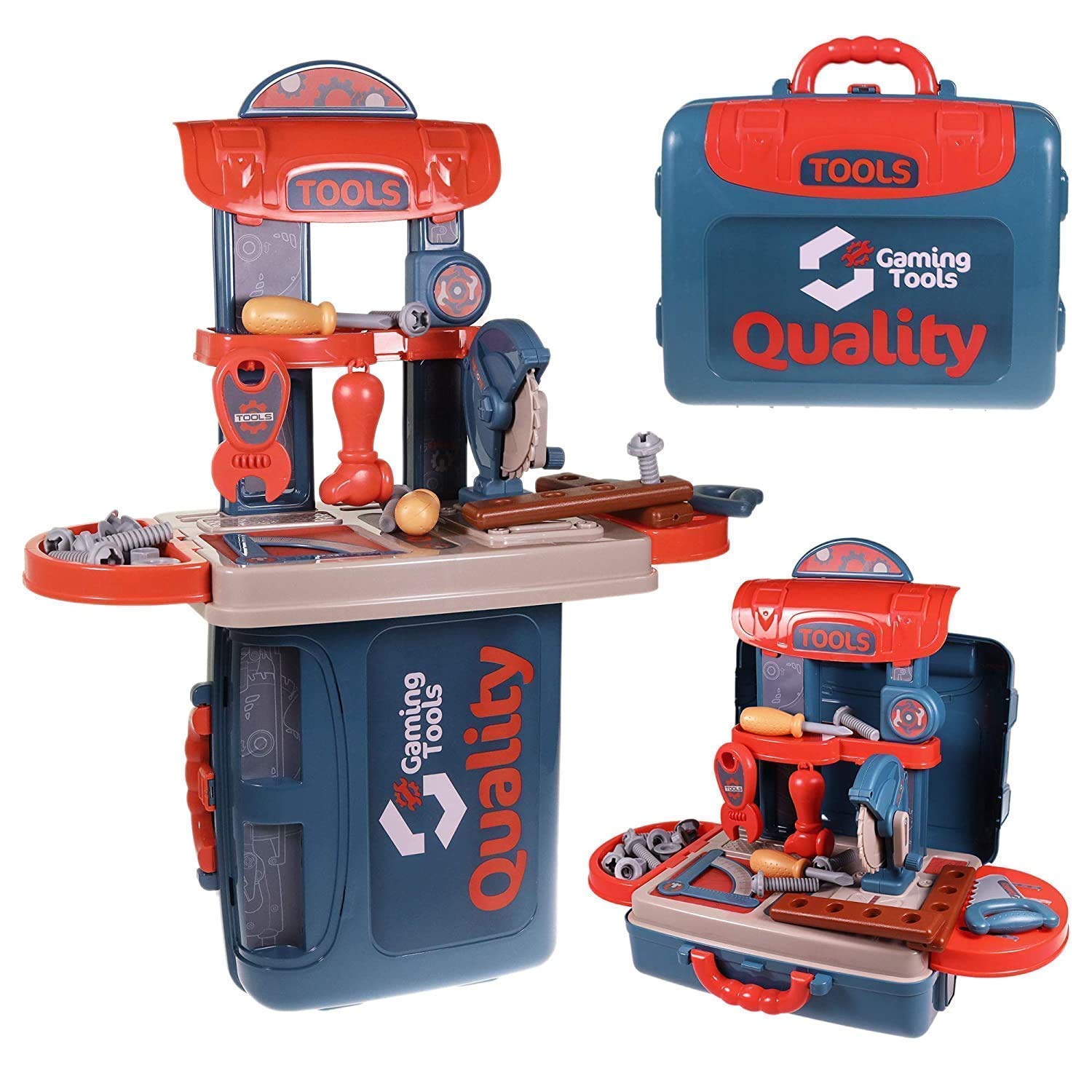 Workbench Tool Play Set 3 in 1 Carry Along Tool Set