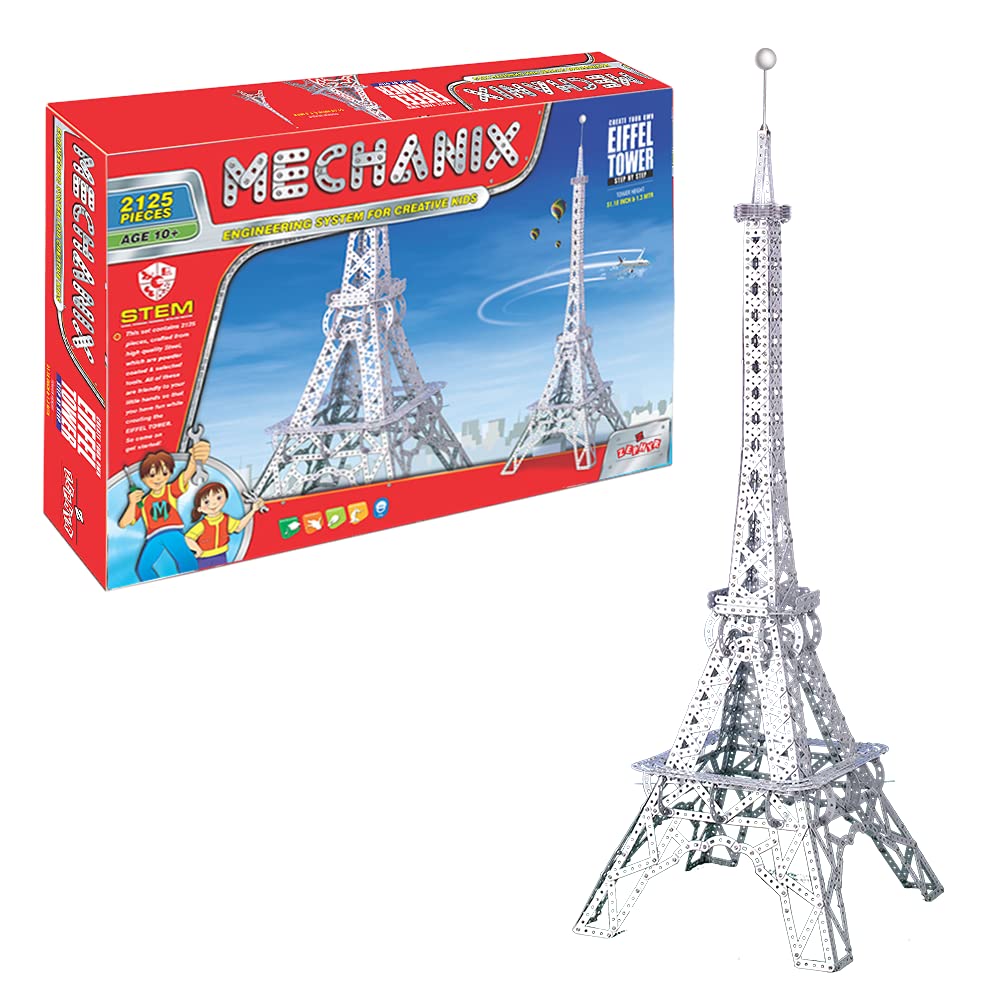 Mechanix Eiffel Tower, STEM Toy, Building and Construction Set, Miniature Wonder for Boys and Girls Age 7+ Years
