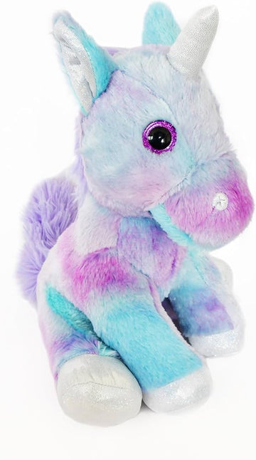 Purple Unicorn Soft Toy with Glitter Horn