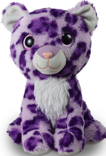 Cute Purple Glitter Eye Leopard Soft Toy / 25cm