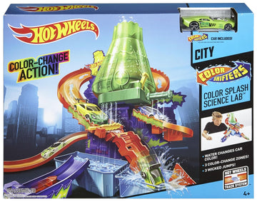 Hot Wheels Metal Shifters Color Splash Science Lab Playset