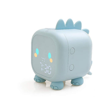 Dinosaur Alarm Clock with Night Light 6 Ringtones Digital Alarm Clock for Kids, Touch Control and Rechargeable Sleep Trainer Clock for Boys Girls Bedroom
