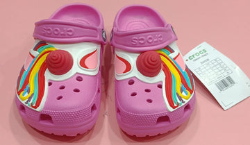Unicorn Rainbow Corcs – Pink Slip-On Sandals with Back Strap