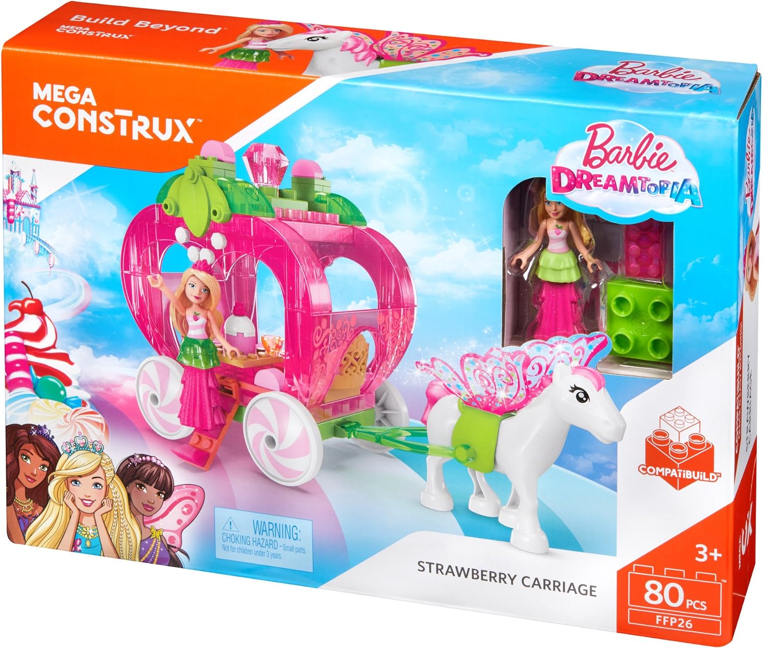 Mega Construx Barbie Dreamtopia Strawberry Carriage