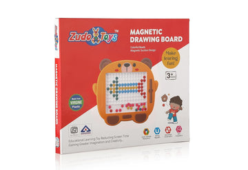 Magnetic Drawing Board for Kids, Large Magnet Doodle Board, 20 Pattern Booklets, 2-6 Years (Yellow)