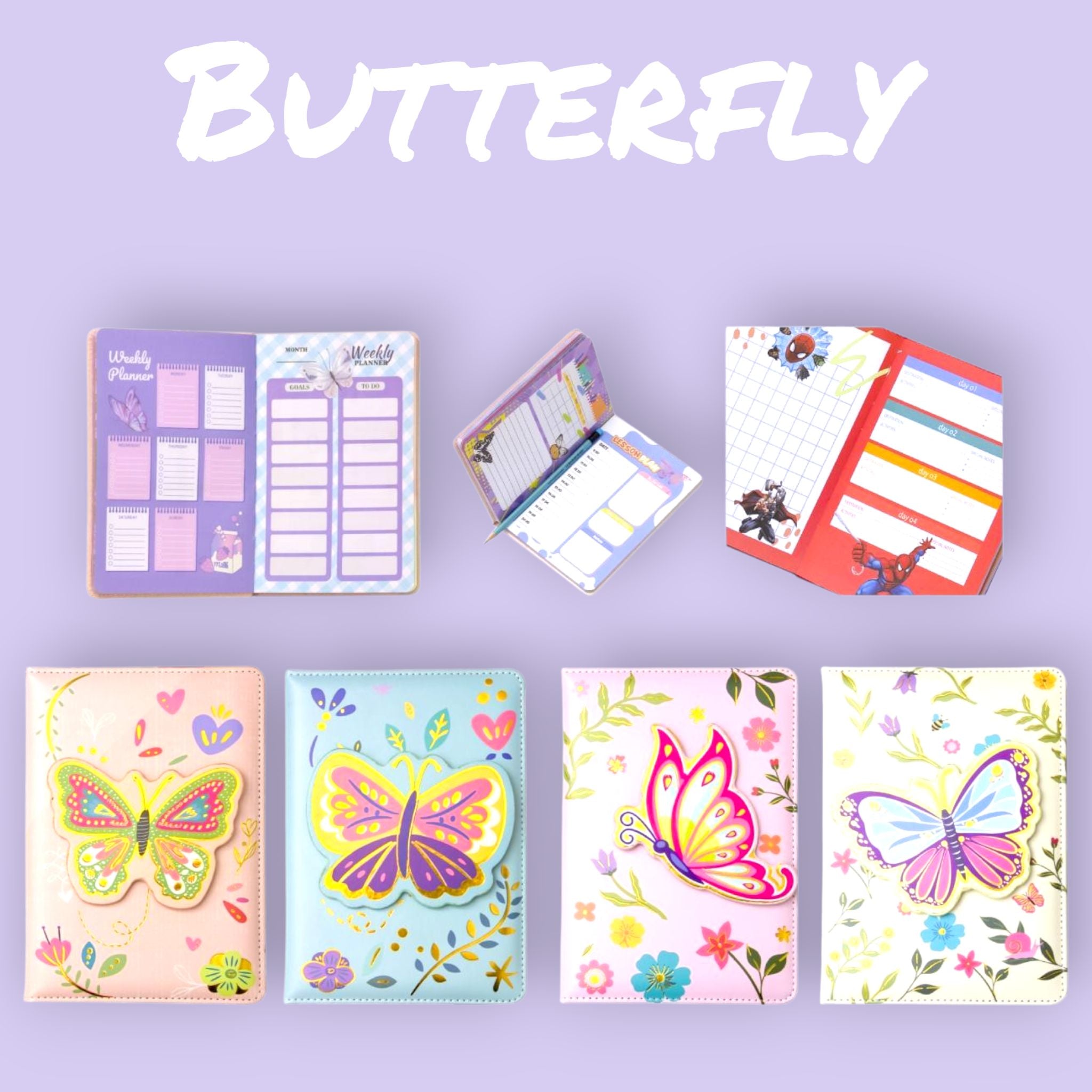 Butterfly Spinner Diary (Colour and Design may vary)