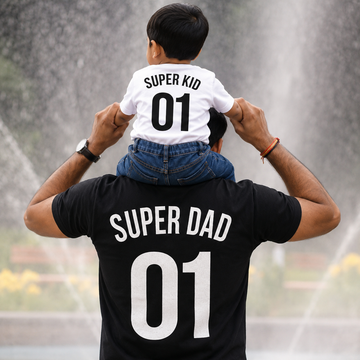 Super Dad 01 & Super Kid 01 White Black Combo