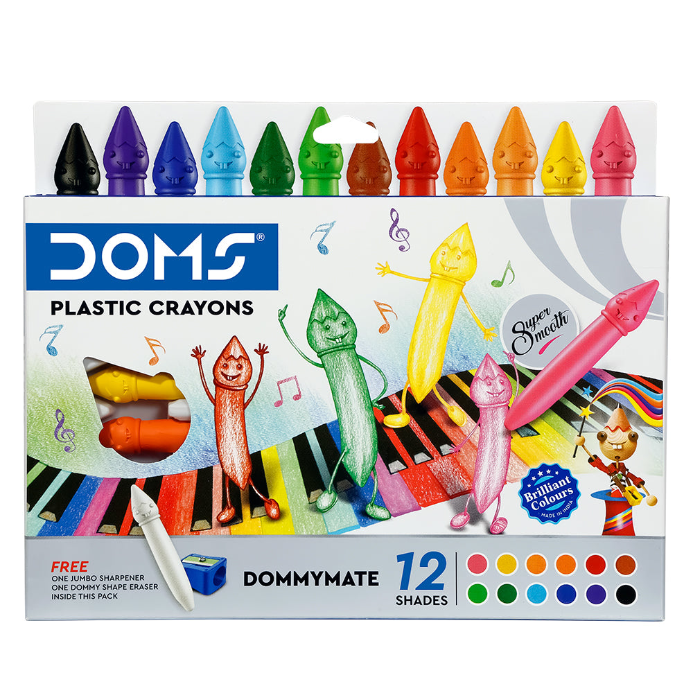 DOMS Dommymate 12 shades plastic crayons