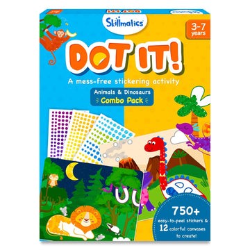 Dot It! Skillmatics No Mess Sticker Art Kit For Kids - Animals & Dinosaur Combo