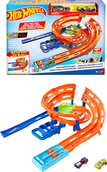 Hot Wheels Action Whip Around Raceway Track Set (with 2 Cars)