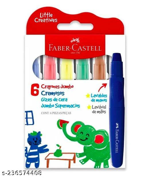Faber-Castell Jumbo Creamy Crayons – Washable, Non-Toxic & Easy-Grip for Kids