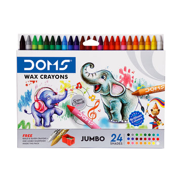 DOMS Jumbo Wax Crayons 24 + 1 Gold + 1 Glitter Crayon Pack