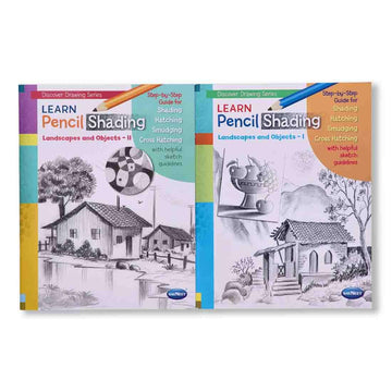 Navneet Pencil Shading Book – Landscapes & Objects | Beginner Sketching Guide for Kids & Teens (Set of 2 Books)