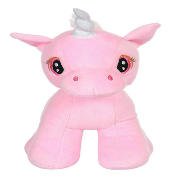 Coral Pink Unicorn Soft Toy with Glitter Horn