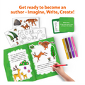 Write and create storybooks with animal stickers and prompt cards