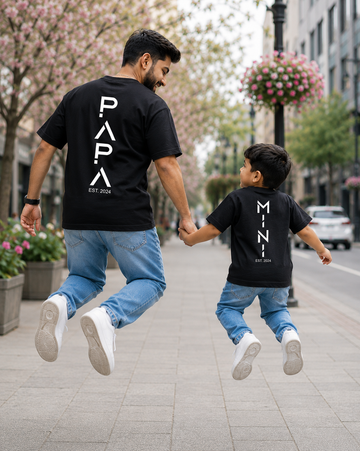 Papa & Mini Matching Father Son T-Shirt Combo | 100% Cotton