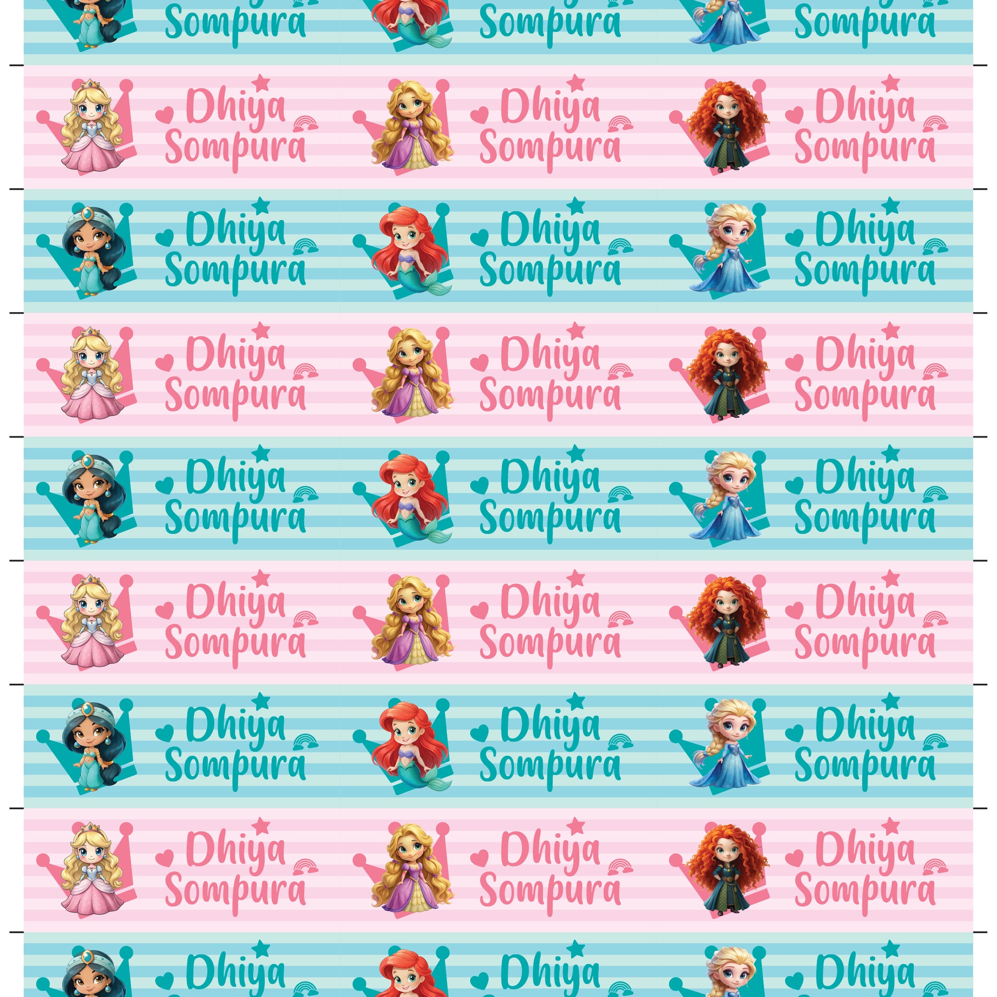 Waterproof Personalised Stickers – Princess