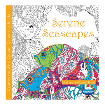 Navneet Adult Colouring Book Serene Seascapes front cover ocean mandala art